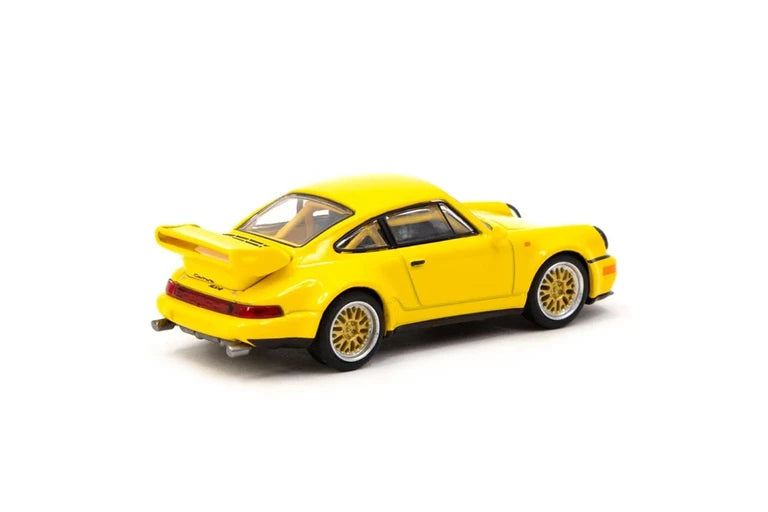Tarmac Works 1:64 Scale Porsche 911 RSR 3.8 Yellow Diecast Model Car