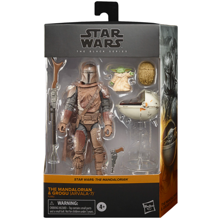 Star Wars: The Mandalorian - The Mandalorian & Grogu (Arvala-7) Black Series Deluxe 6” Scale Action Figure 2-Pack