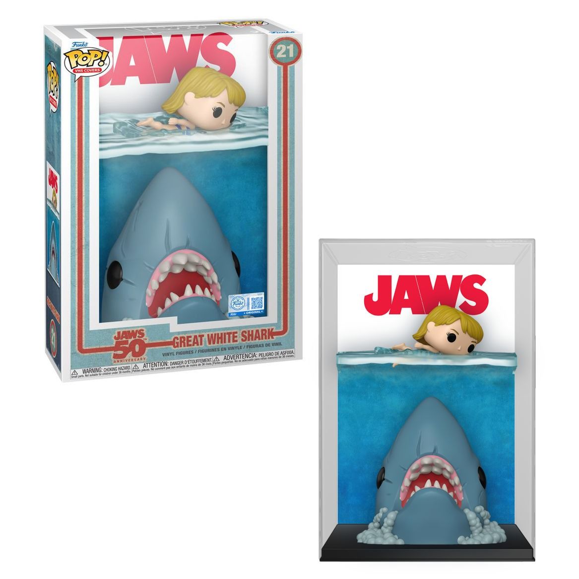 Jaws 50th Anniversary Great White Shark VHS Cover Funko POP! Vinyl