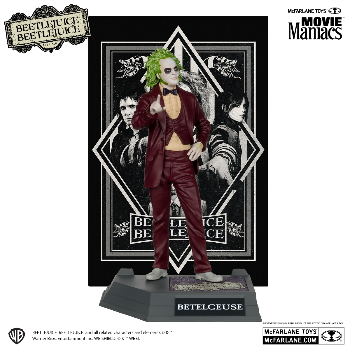 Beetlejuice Beetlejuice (2024) - Beetlejuice (Betelgeuse) Movie Maniacs 6" Scale PVC Statue