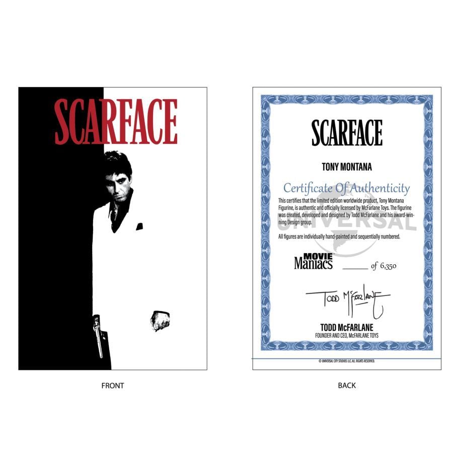Movie Maniac's Scarface Tony Montana 6 Inch Posed Figure McFarlane