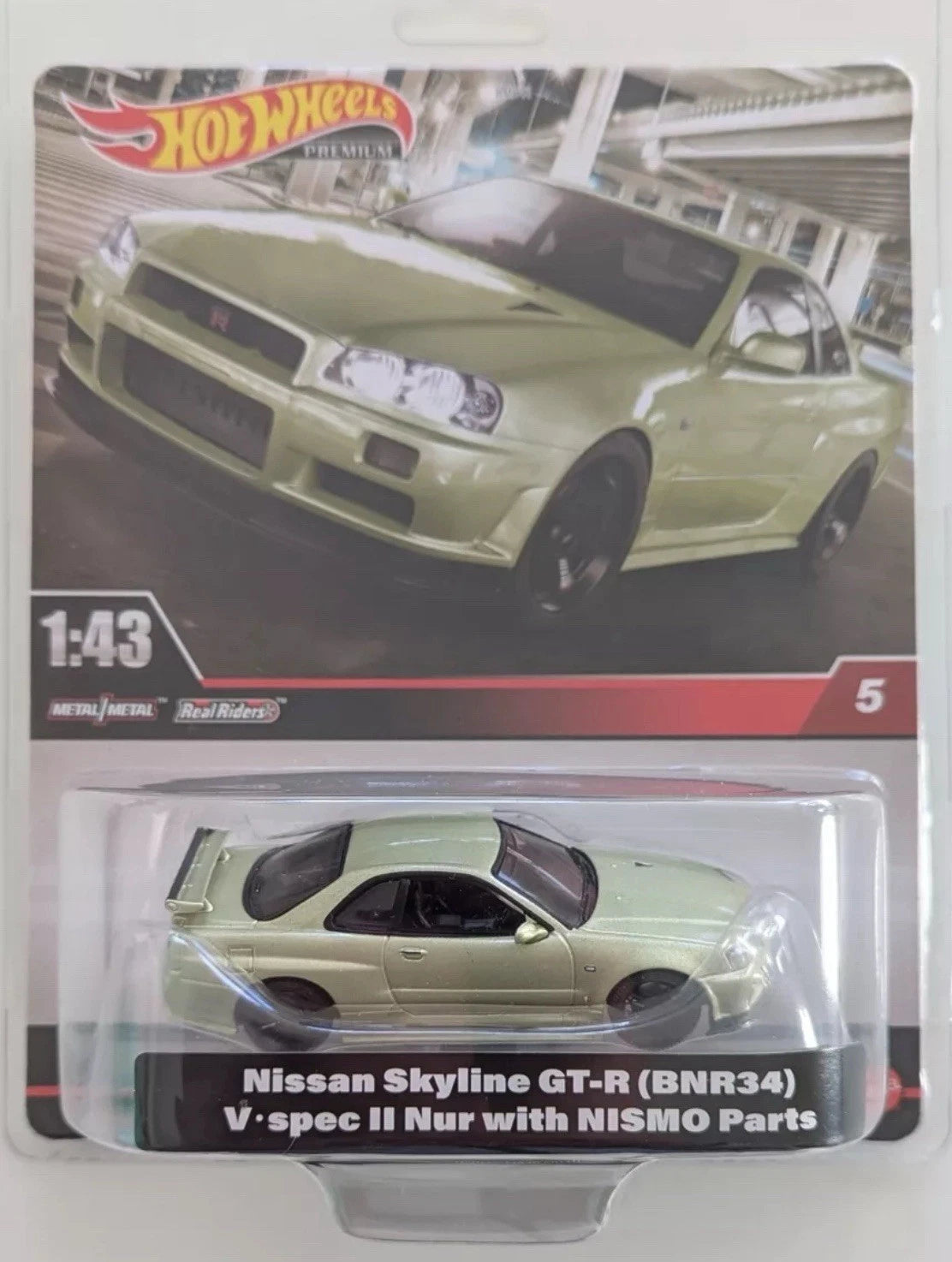 Hot Wheels Nissan Skyline GT-R BNR34 V Spec. NISMO Parts Green 1:43