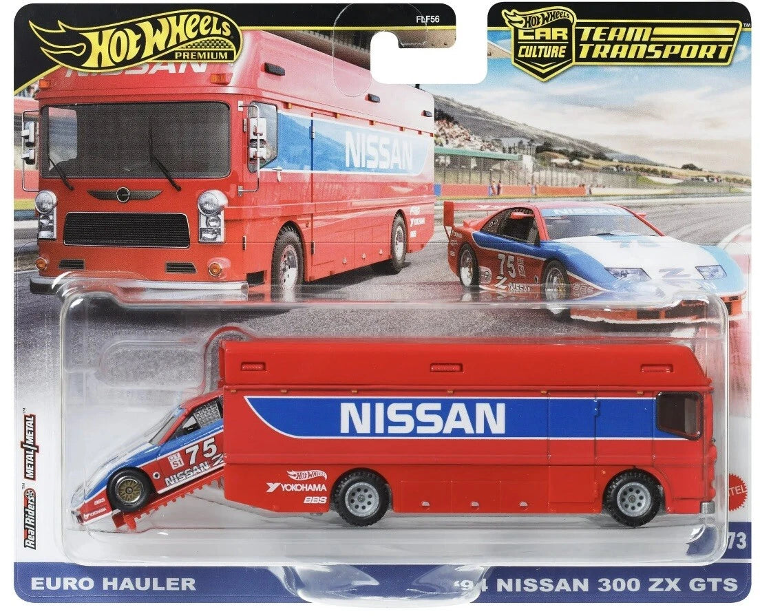 HOT WHEELS EURO HAULER & ‘94 NISSAN 300ZX GTS TEAM TRANSPORT PREMIUM