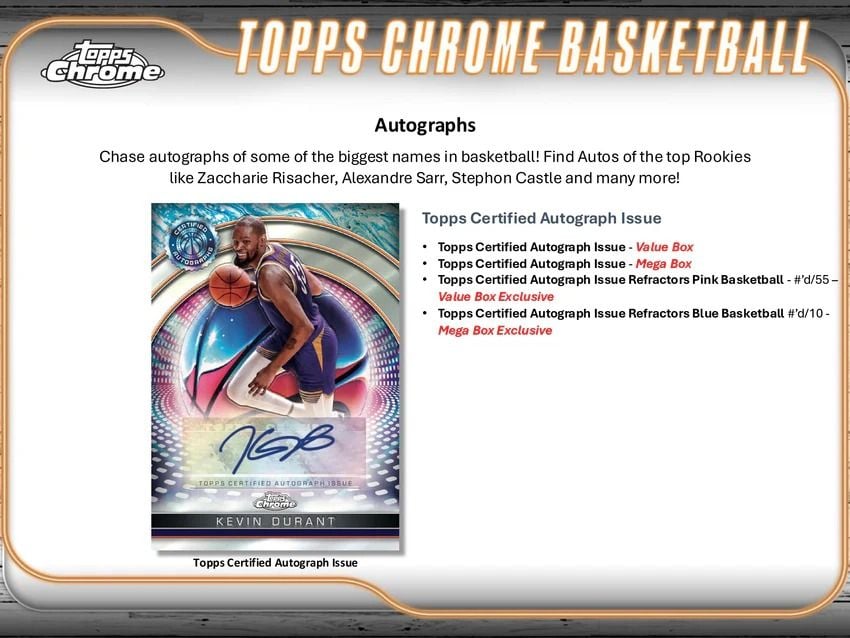 Topps 2024/2025 Chrome NBA Basketball Mega Box
