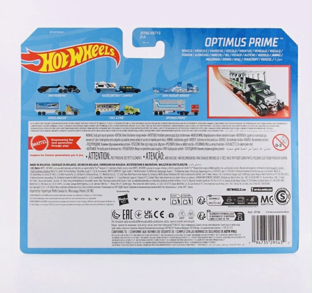 2025 Hot Wheels TRACK FLEET - Optimus Prime With Trailer
