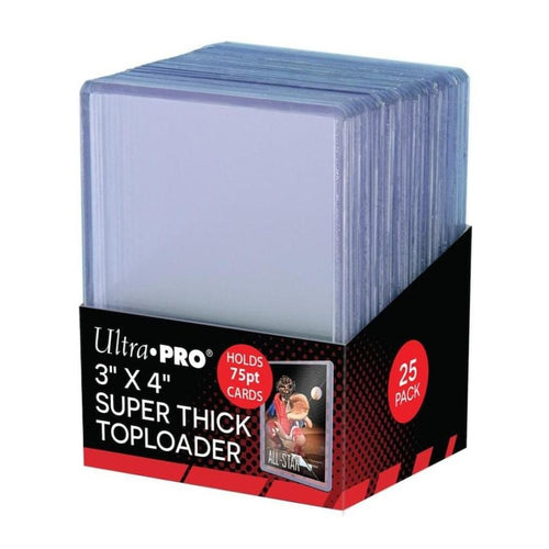 Ultra Pro 3 inch x 4 inch Super Thick Clear 75PT Toploader 25 Pack