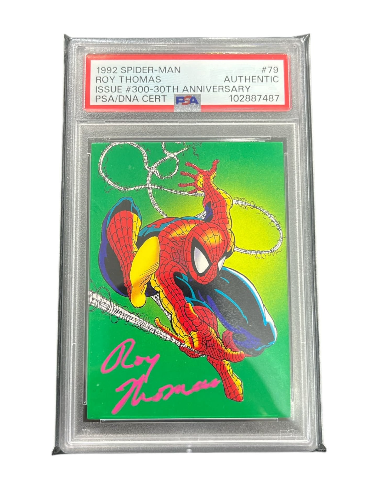 1992 Spider-Man 30th Anniversary Issue #300 Roy Thomas Autograph Card #79 -  PSA Authenticated #102887487