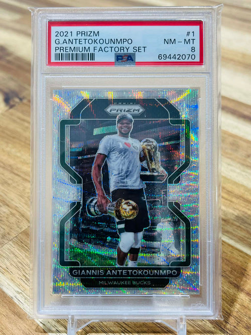 2021 Panini Prizm Giannis Antetokounmpo #1 - PSA NR-MT 8