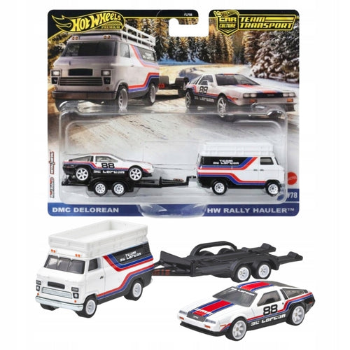 Hot Wheels Car Culture Team Transport - DCM DeLorean & HW Rally Hauler