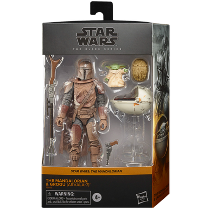 Star Wars: The Mandalorian - The Mandalorian & Grogu (Arvala-7) Black Series Deluxe 6” Scale Action Figure 2-Pack
