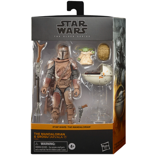 Star Wars: The Mandalorian - The Mandalorian & Grogu (Arvala-7) Black Series Deluxe 6” Scale Action Figure 2-Pack