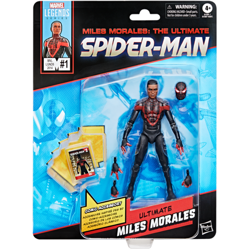 Miles Morales: The Ultimate Spider-Man - Miles Morales with Mini Comic Book Retro Marvel Legends 6" Scale Action Figure