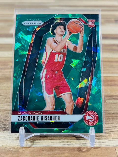 2024 Panini #265 - Zaccharie Risacher - Green Cracked Ice Prizm