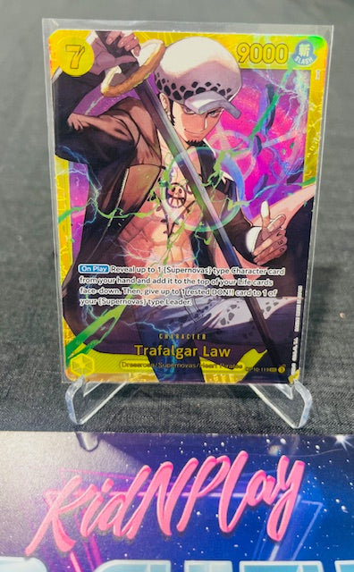 2025 ONE PIECE ROYAL BLOOD TRAFALGAR LAW # OP10-119 SEC TCG GOLD CARD