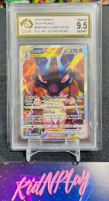 2023 Pokemon Lucario Vstar Sword & Shield Swsh291 Holo Promo - CGA GEM MINT 9.5