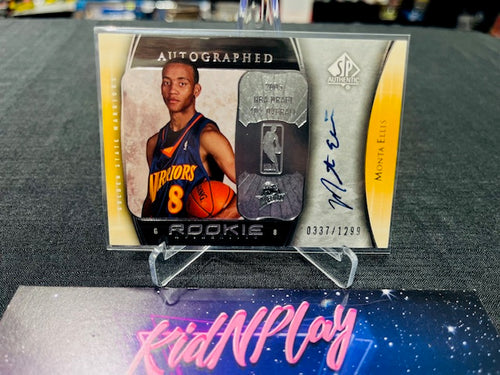 2005 UPPER DECK - ROOKE AUTHENTICS - MONTA ELLIS ON CARD AUTO /1299