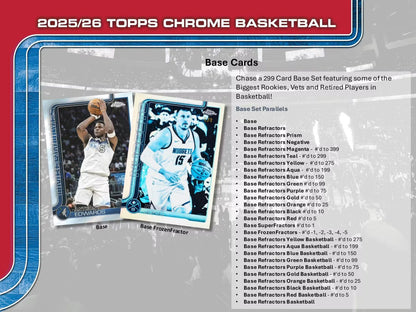 2025-26 Topps Chrome Basketball Mega Box (Pre Order) Dec-25-Jan 26)