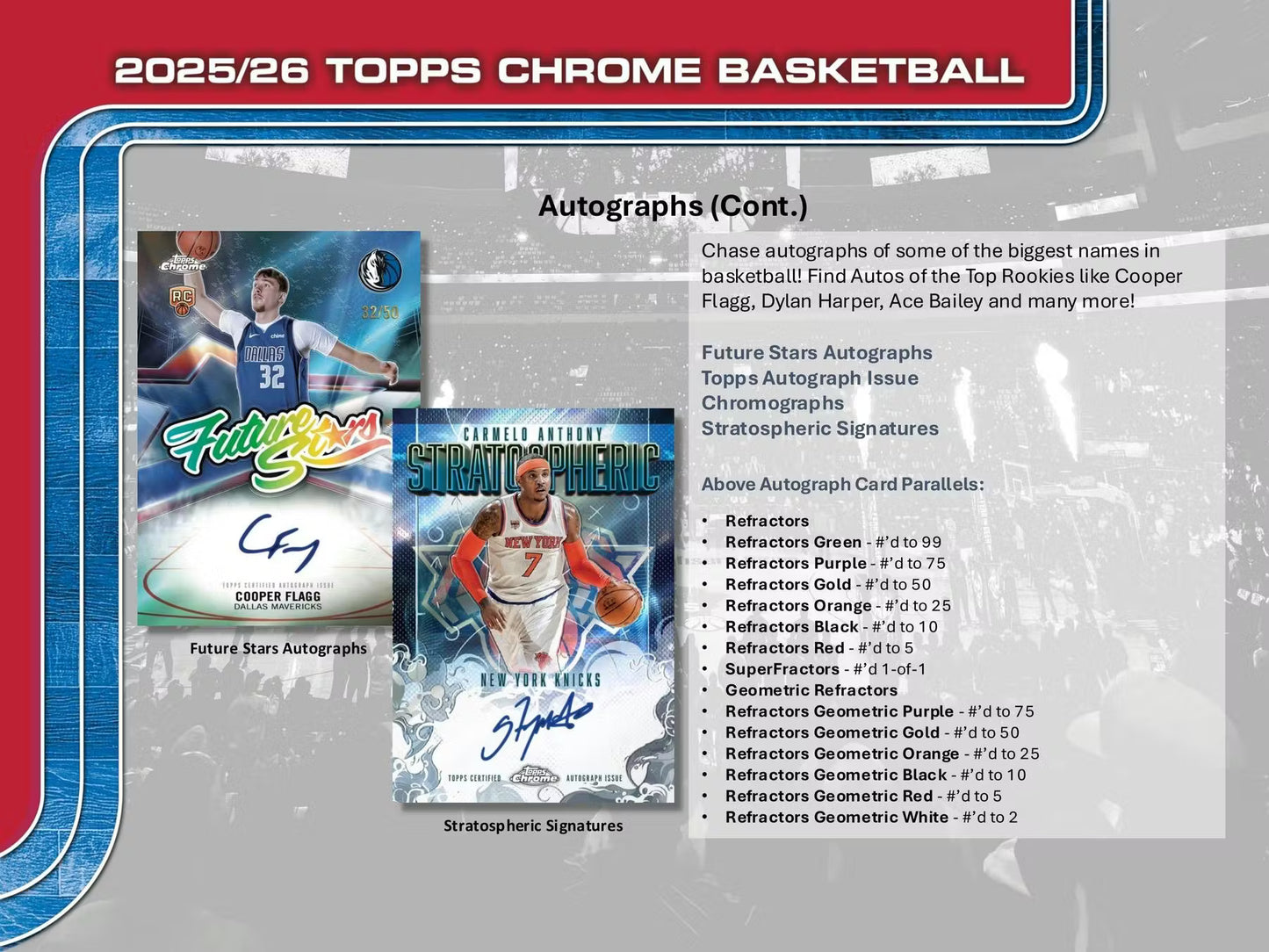 2025-26 Topps Chrome Basketball Mega Box (Pre Order) Dec-25-Jan 26)