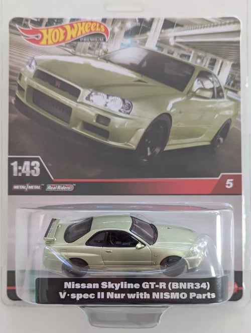 Hot Wheels Nissan Skyline GT-R BNR34 V Spec. NISMO Parts Green 1:43