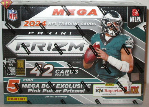 2024 Panini Prizm NFL Football Mega Box 42 Cards Pink Pulsar