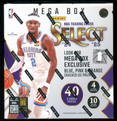 2024-25 Select Mega Box - 40 Card Mega Box - Blue, Pink & Orange Ice Prizms