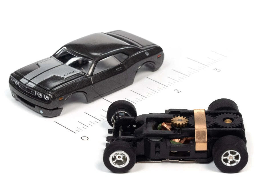 Auto World Xtraction R34 2008 Dodge Challenger Gray HO Scale Slot Car