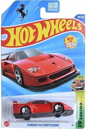 Hot Wheels 2025 Mainline Ferrari F40 Competizione 198/250 Long card / Red