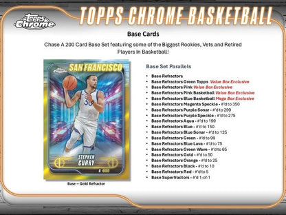 Topps 2024/2025 Chrome NBA Basketball Mega Box