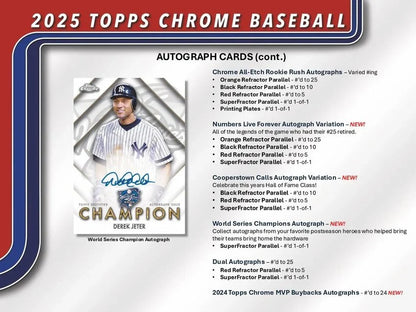 Topps 2025 Chrome MLB Baseball Value Blaster Box
