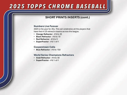 Topps 2025 Chrome MLB Baseball Value Blaster Box
